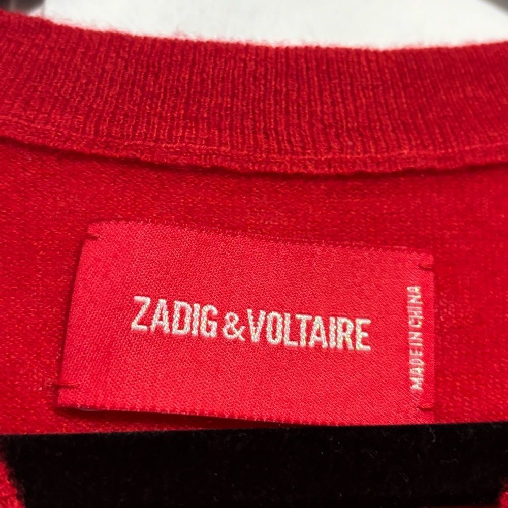ZADIG & VOLTAIRE Ida CP Cashmere Zaddicted Tee FLAWED Medium - Picture 3 of 8